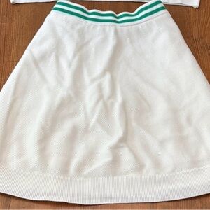 House of Harlow White Tennis Skirt with Green Stripe